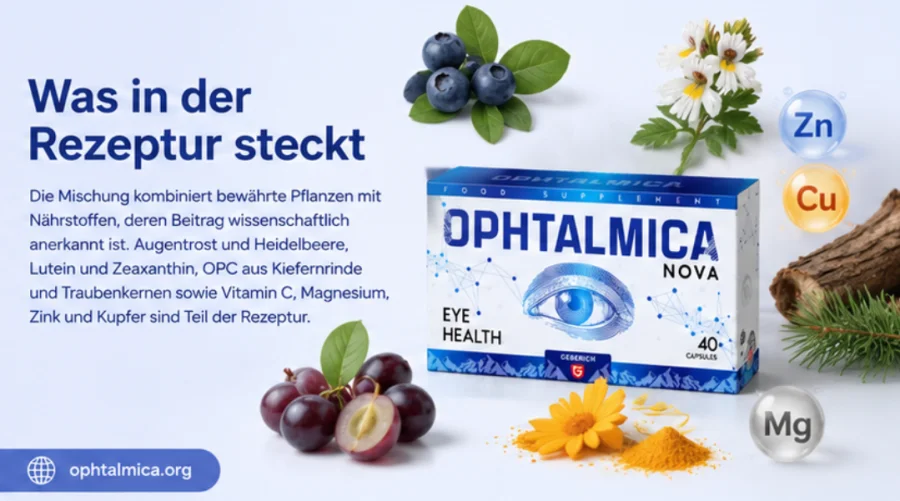 Ophtalmica — Naturextrakte, Carotinoide, Vitamine und Mineralstoffe in der Formel