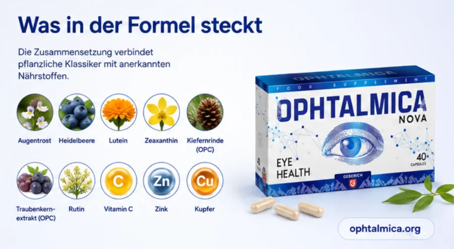 Ophtalmica — Naturextrakte, Carotinoide, Vitamine und Mineralstoffe in der Formel